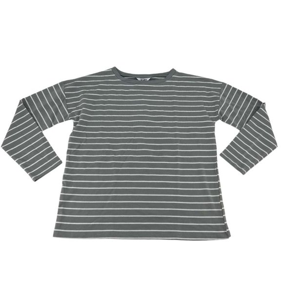BB Dakota | Women's Long Sleeve Shirt | Grey | Stripes | Size Medium - Picture 1 of 2